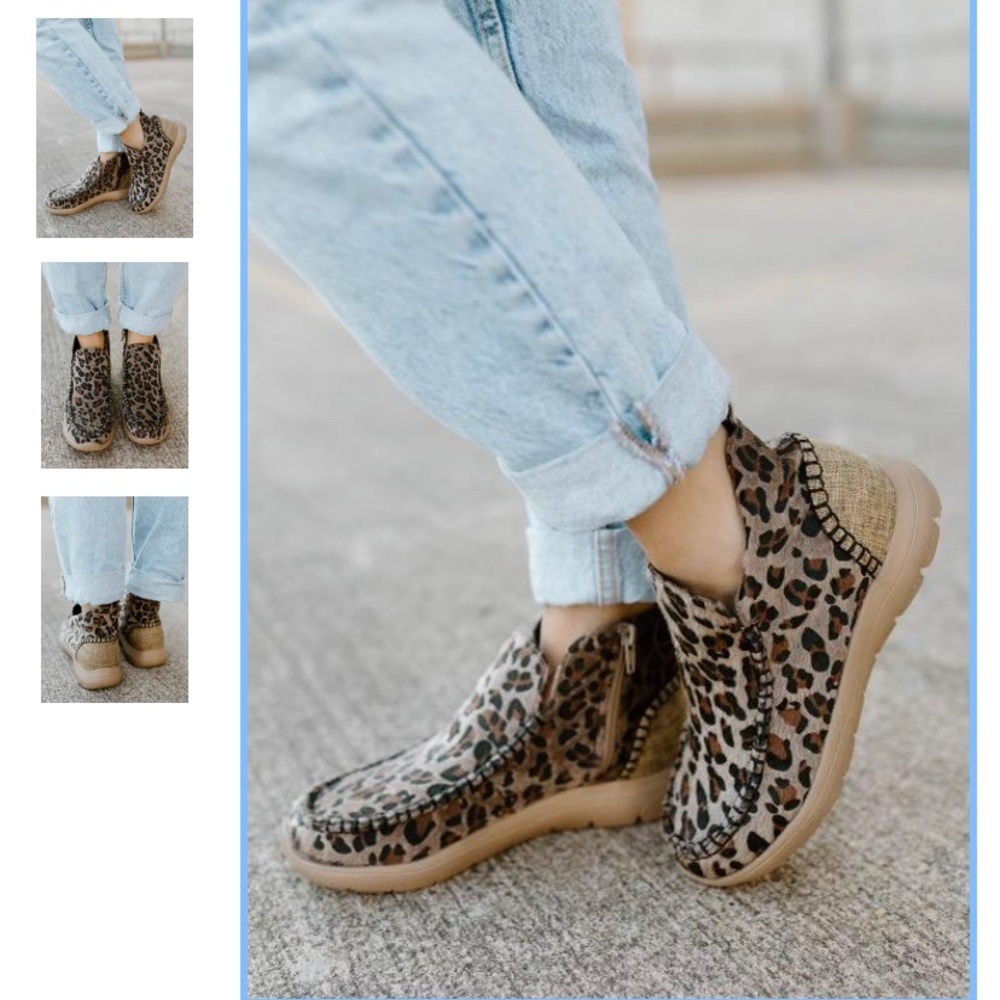 Vintage Leopard Boutique Whipstitch Shoe